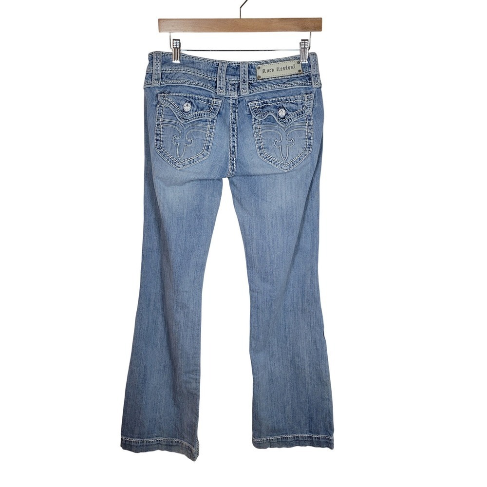 Rock Revival Elizabeth Low Rise Wide Leg Jeans Women's Size 30 Western Boho - Picture 7 of 11